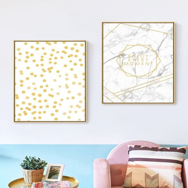 Geometric Leaves Pineapple - Canvas Wall Art Painting