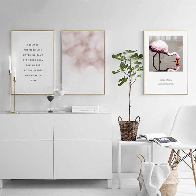 Flamingo Reflection - Canvas Wall Art Painting