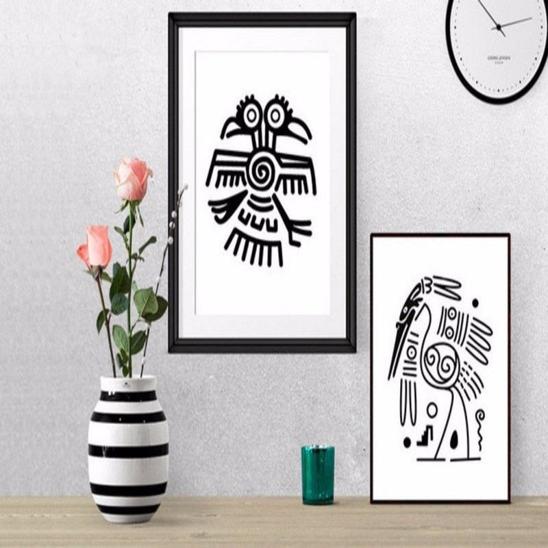 Minimalist Black And White Inspiring Letters - Canvas Wall Art Painting