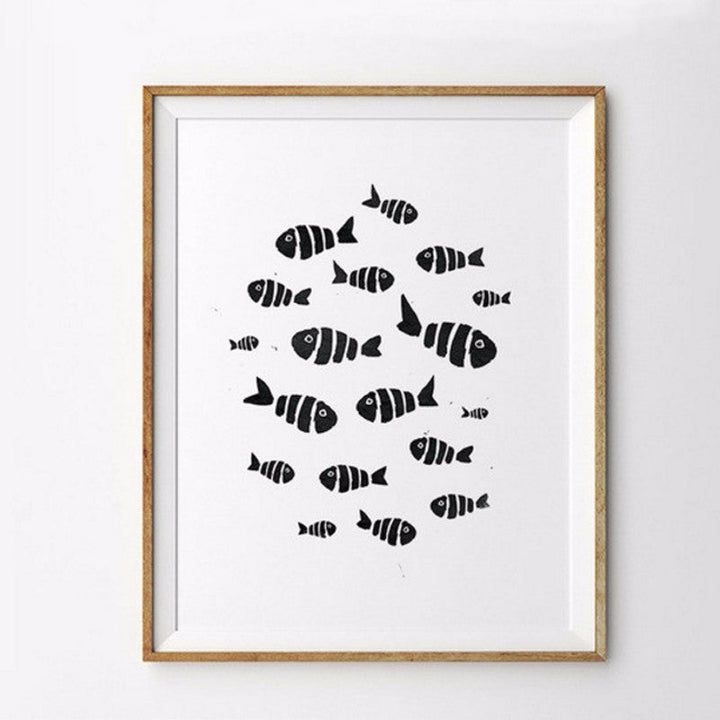 Minimalist Black And White Inspiring Letters - Canvas Wall Art Painting