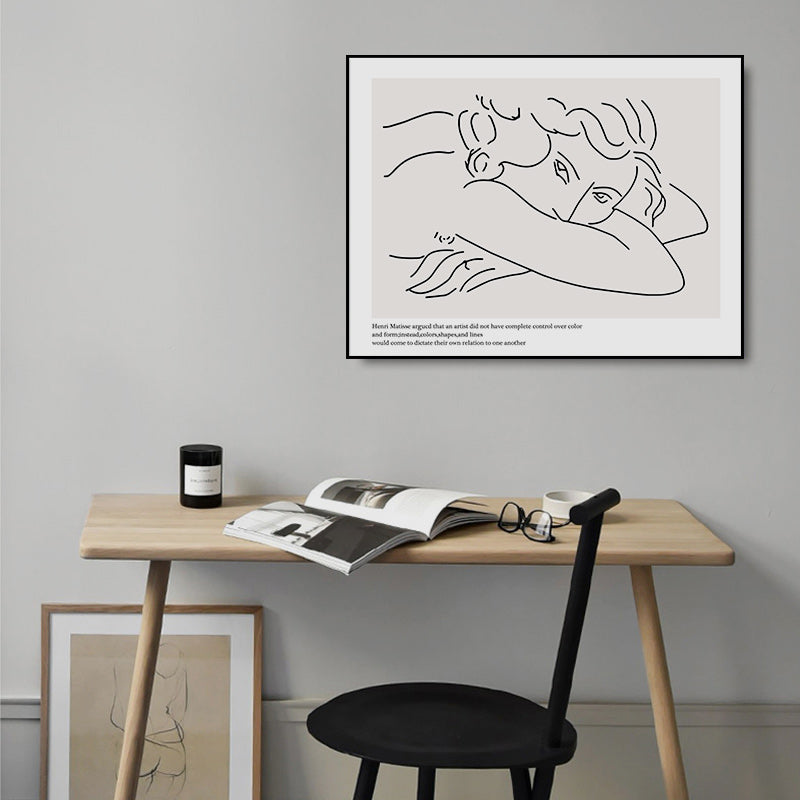 Vintage Abstract Figure Dove Minimalist - Canvas Wall Art Painting