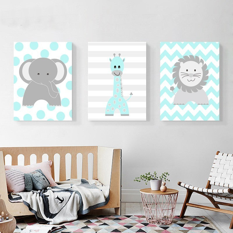 Cute Cartoon Animals - Canvas Wall Art Painting