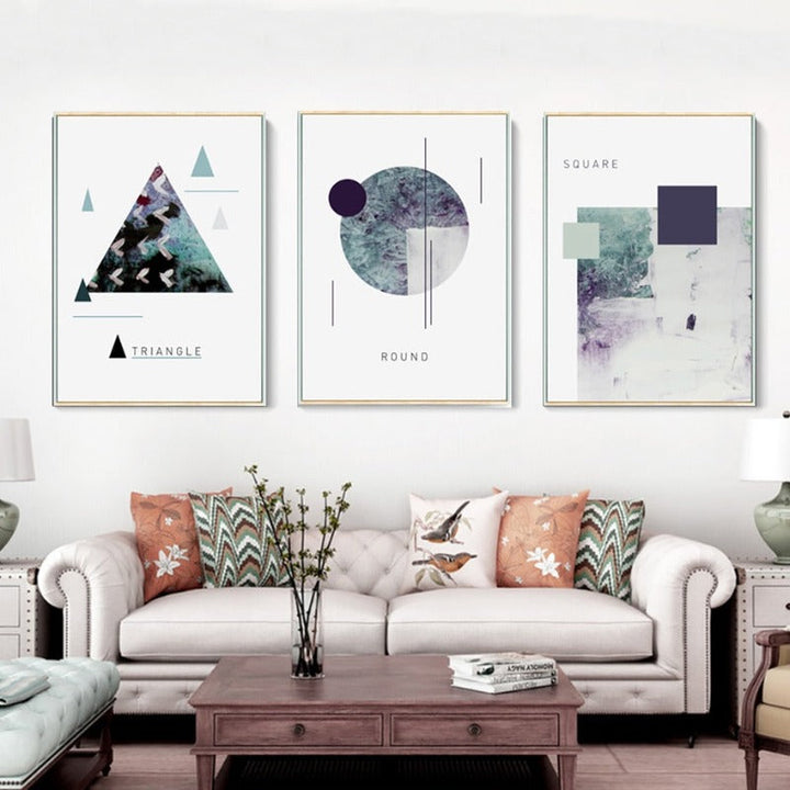 Geometric Nordic Shapes - Canvas Wall Art Painting