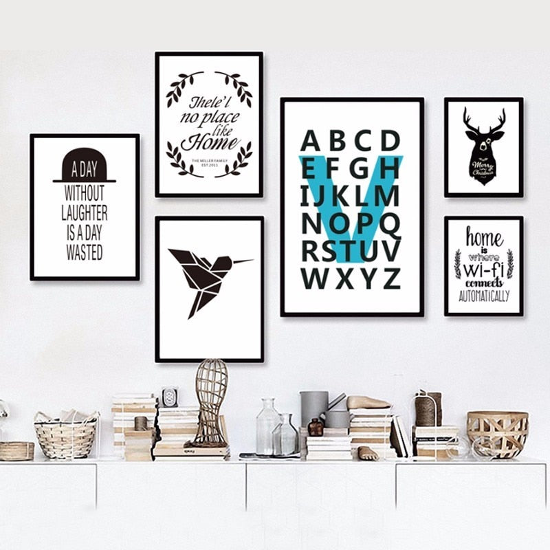 Home Quotes Minimalist Nordic  - Canvas Wall Art Painting