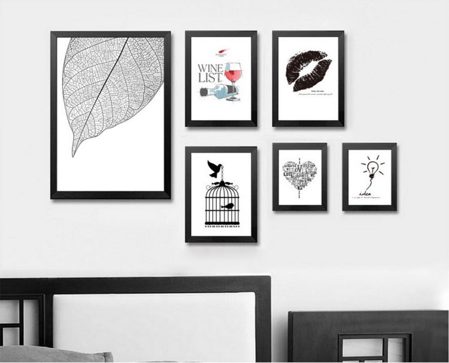 Love Heart Wine Prints Kitchen Posters - Canvas Wall Art Painting