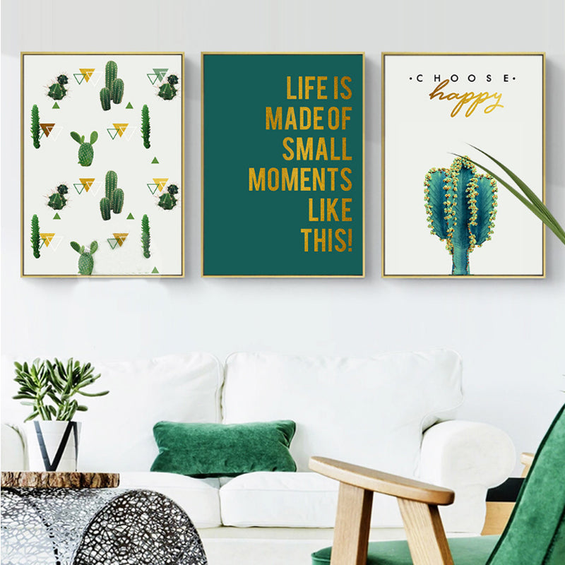 Life Quote Cactus  - Canvas Wall Art Painting