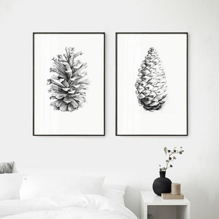 Hand Draw Pine Cone - Canvas Wall Art Painting