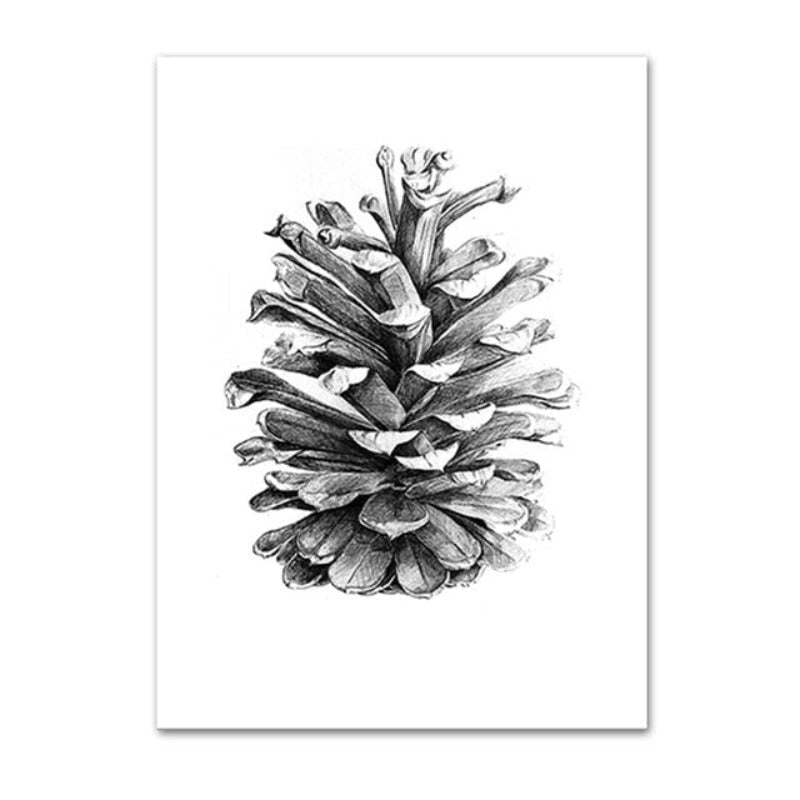 Hand Draw Pine Cone - Canvas Wall Art Painting