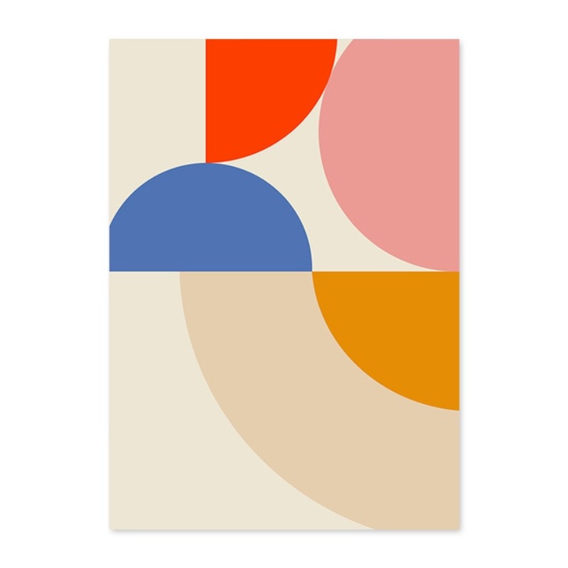 Geometric Color Block Poster and Prints - Canvas Wall Art Painting