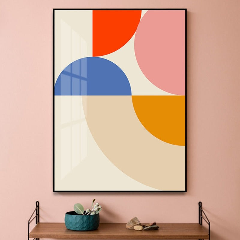 Geometric Color Block Poster and Prints - Canvas Wall Art Painting