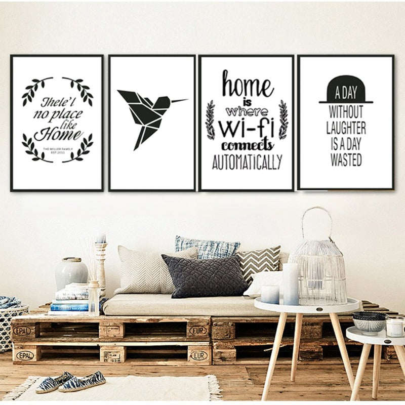 Home Quotes Minimalist Nordic  - Canvas Wall Art Painting