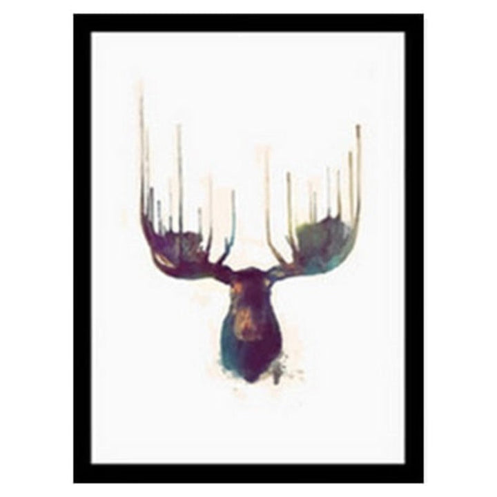 Deer Art Geometric - Canvas Wall Art Painting