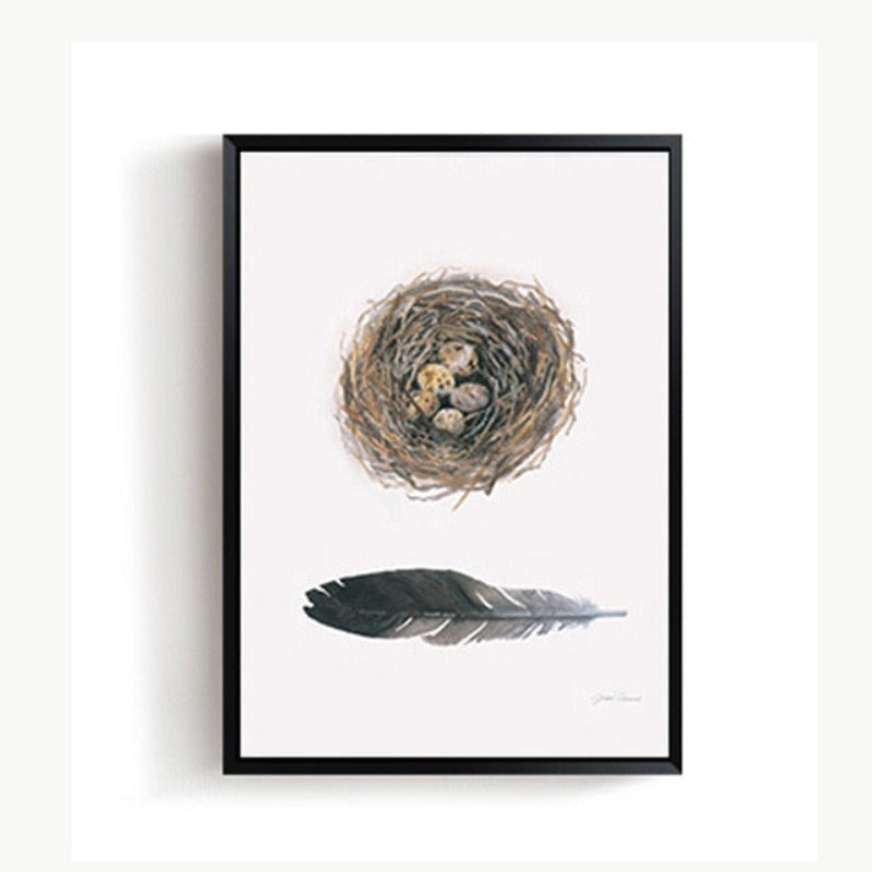 Vintage Abstract Beautiful Feather - Canvas Wall Art Painting