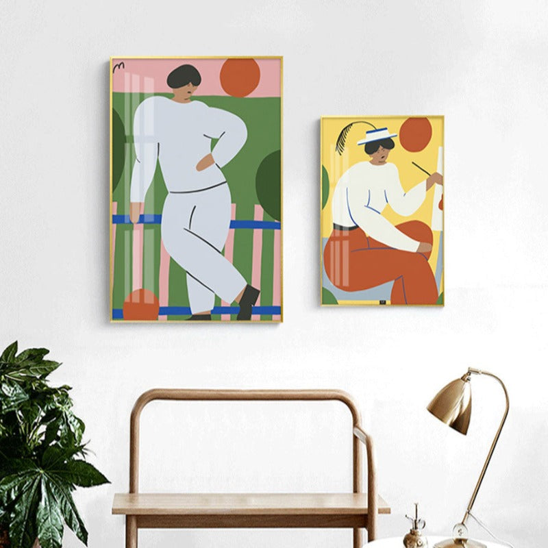 Flowers Drawing Abstract  - Canvas Wall Art Painting