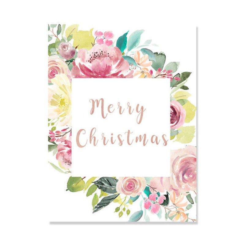 Floral Welcome Sign Poster - Canvas Wall Art Painting