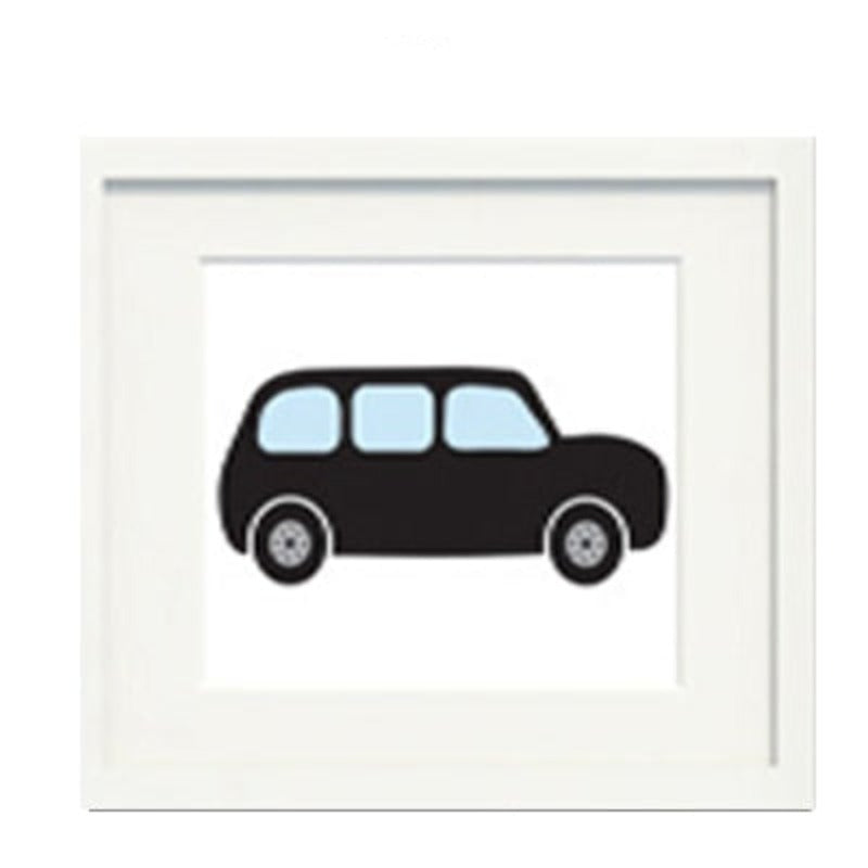 London Bus Theme Nursery Decor - Canvas Wall Art Painting