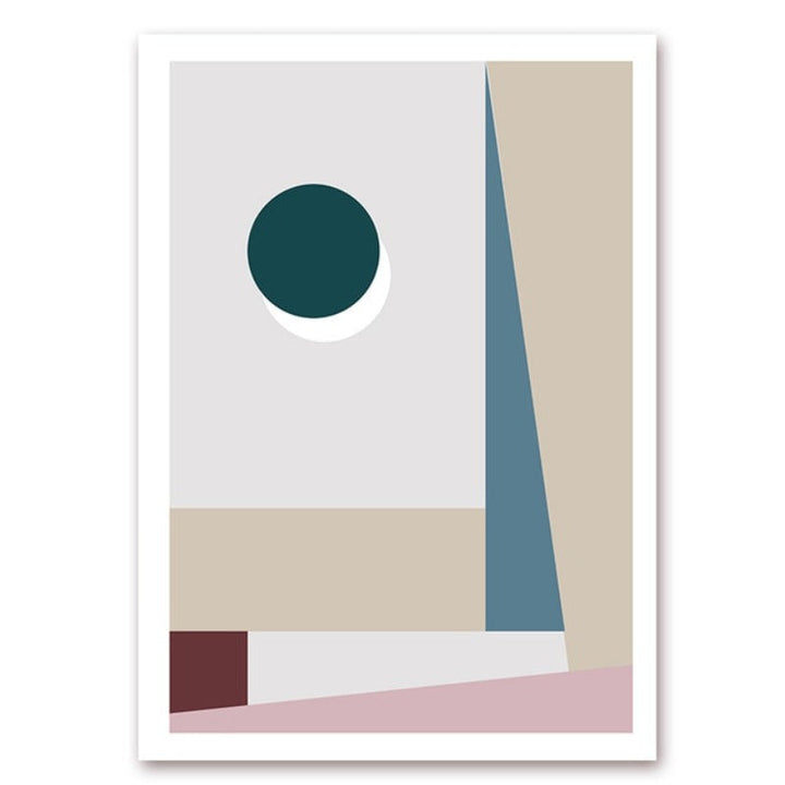 Minimalist Abstract Geometric Pink Blue - Canvas Wall Art Painting