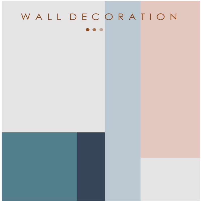 Minimalist Abstract Geometric Pink Blue - Canvas Wall Art Painting