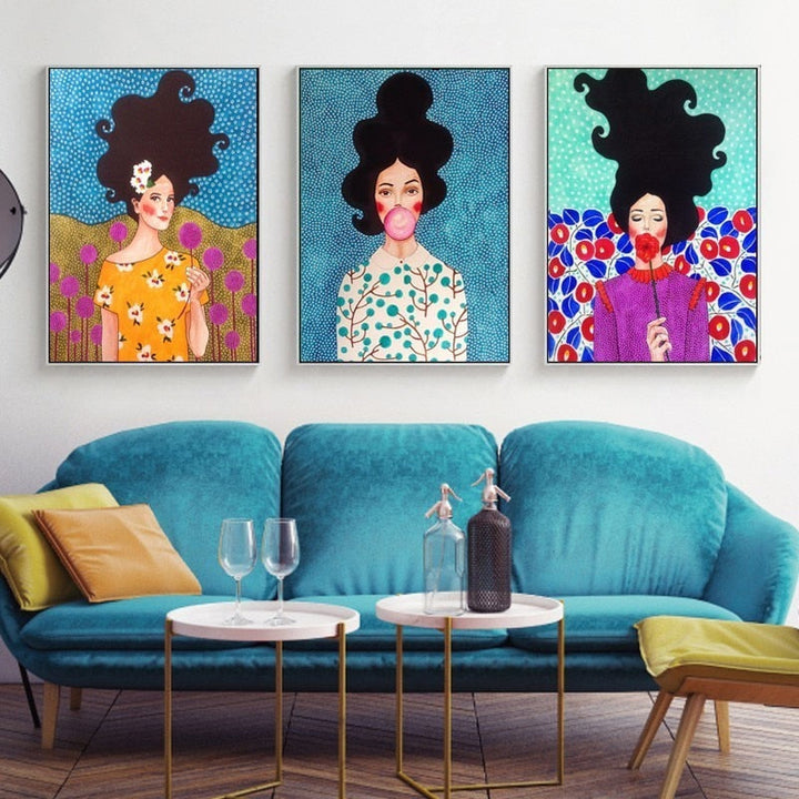 Fashion Flower Girl - Canvas Wall Art Painting