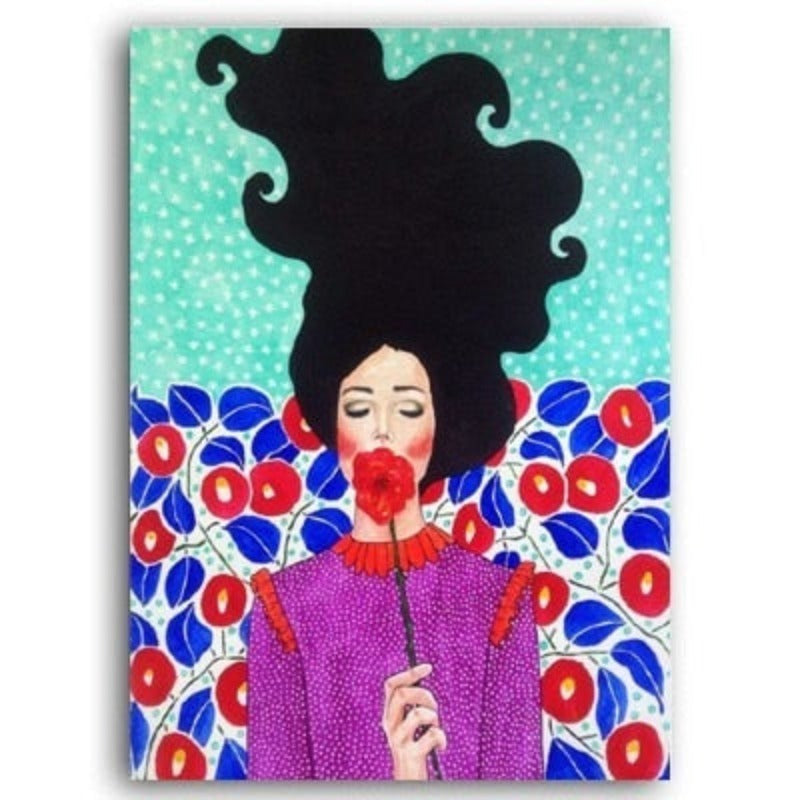 Fashion Flower Girl - Canvas Wall Art Painting