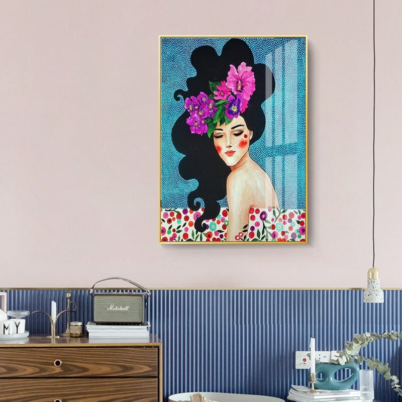 Fashion Flower Girl - Canvas Wall Art Painting