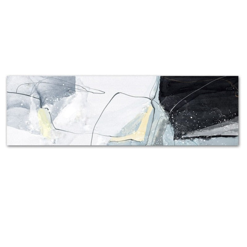 Long Blue Marble Background Bedroom - Canvas Wall Art Painting
