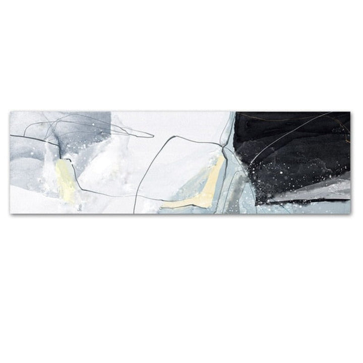 Long Blue Marble Background Bedroom - Canvas Wall Art Painting