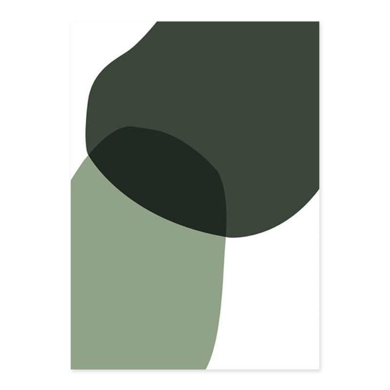 Geometric Green Color Block - Canvas Wall Art Painting