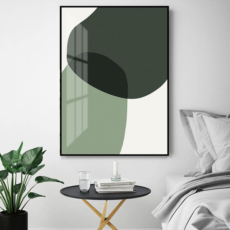 Geometric Green Color Block - Canvas Wall Art Painting