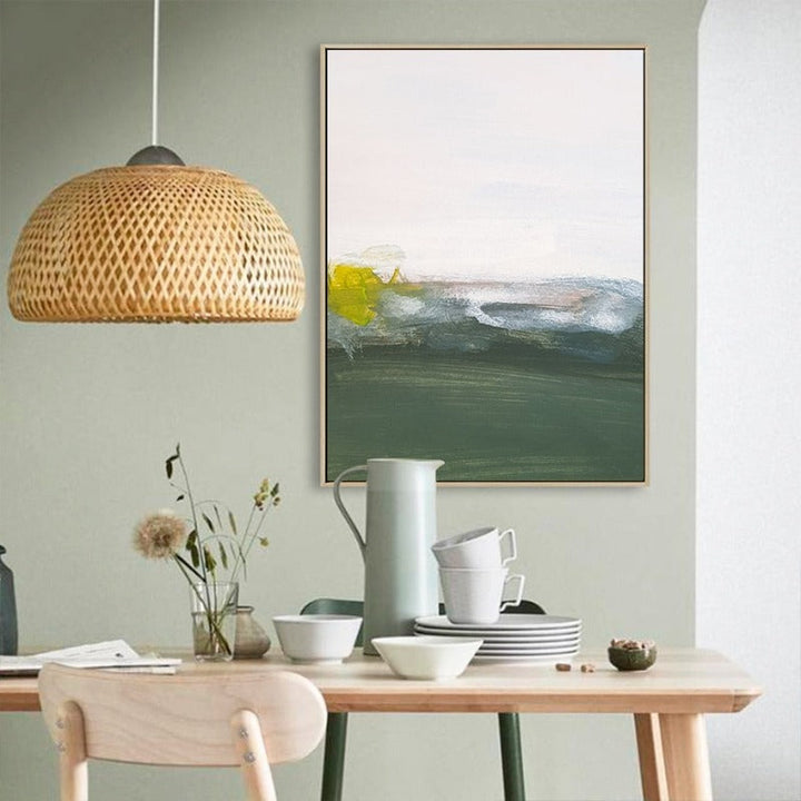 Green Printing Oil Art - Canvas Wall Art Painting