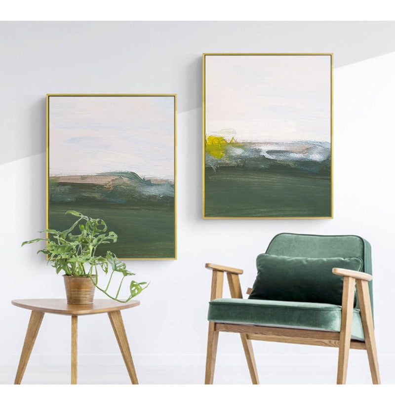 Green Printing Oil Art - Canvas Wall Art Painting