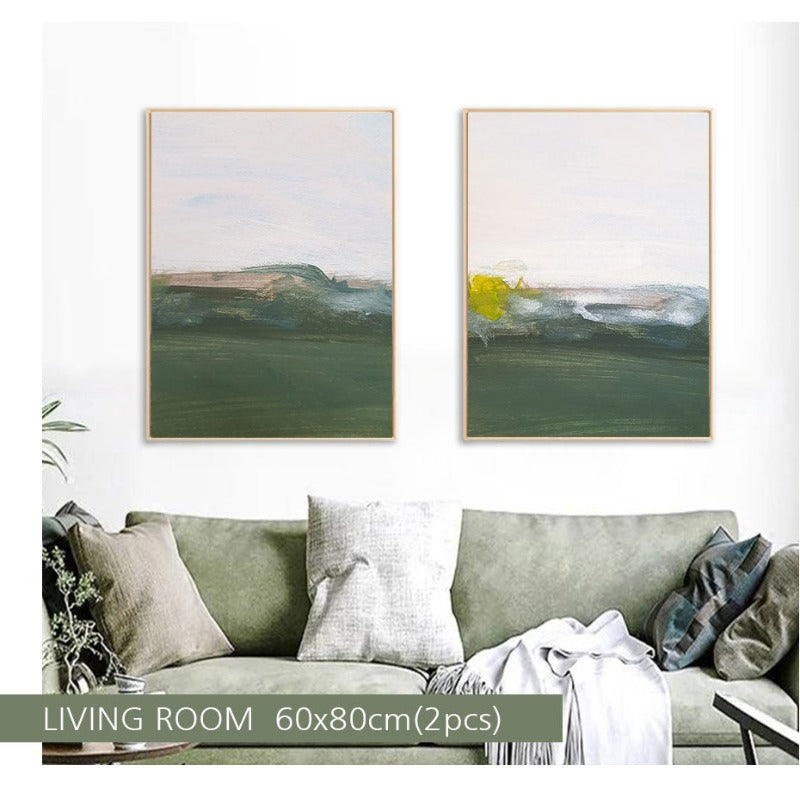 Green Printing Oil Art - Canvas Wall Art Painting