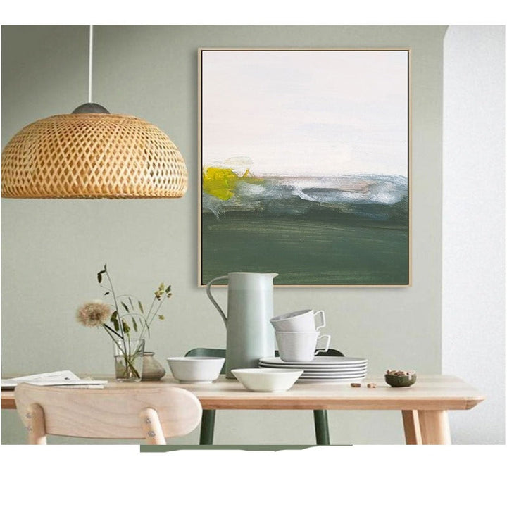Green Printing Oil Art - Canvas Wall Art Painting