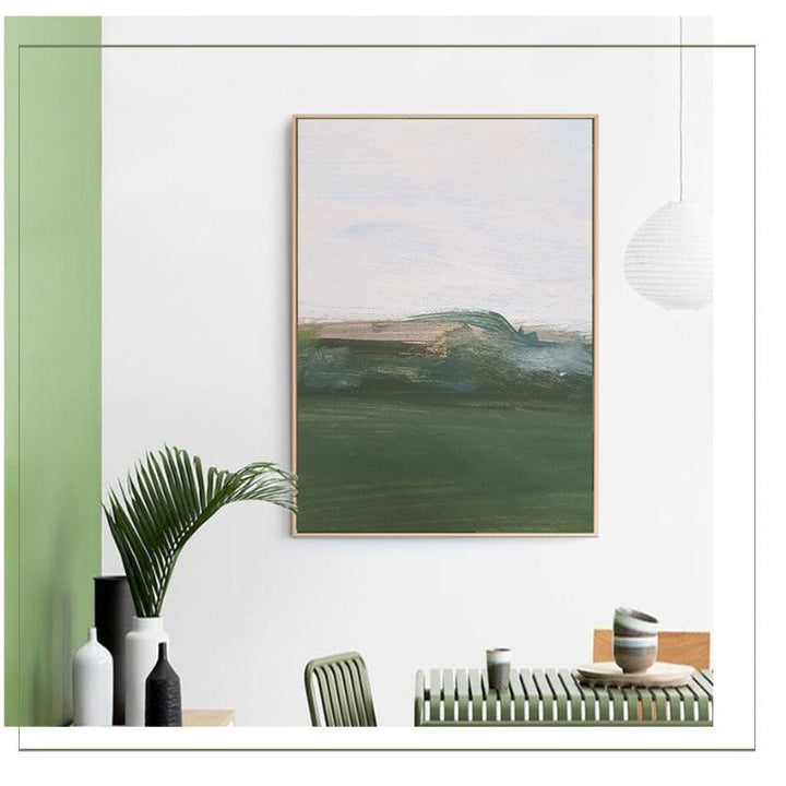 Green Printing Oil Art - Canvas Wall Art Painting