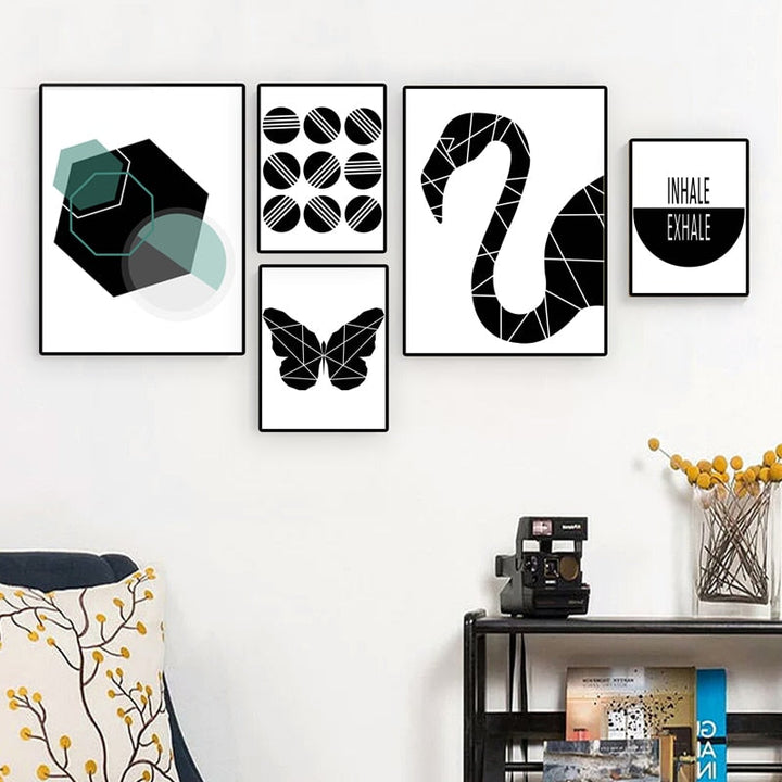 Geometric In Black - Canvas Wall Art Painting