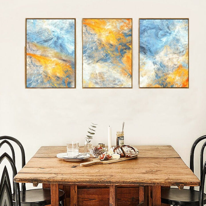 Watercolor Blue Yellow - Canvas Wall Art Painting