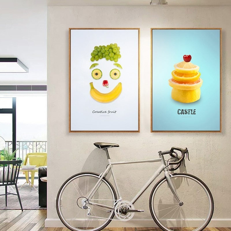 Dancing Cool Fruits - Canvas Wall Art Painting