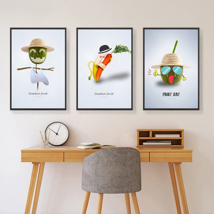 Dancing Cool Fruits - Canvas Wall Art Painting