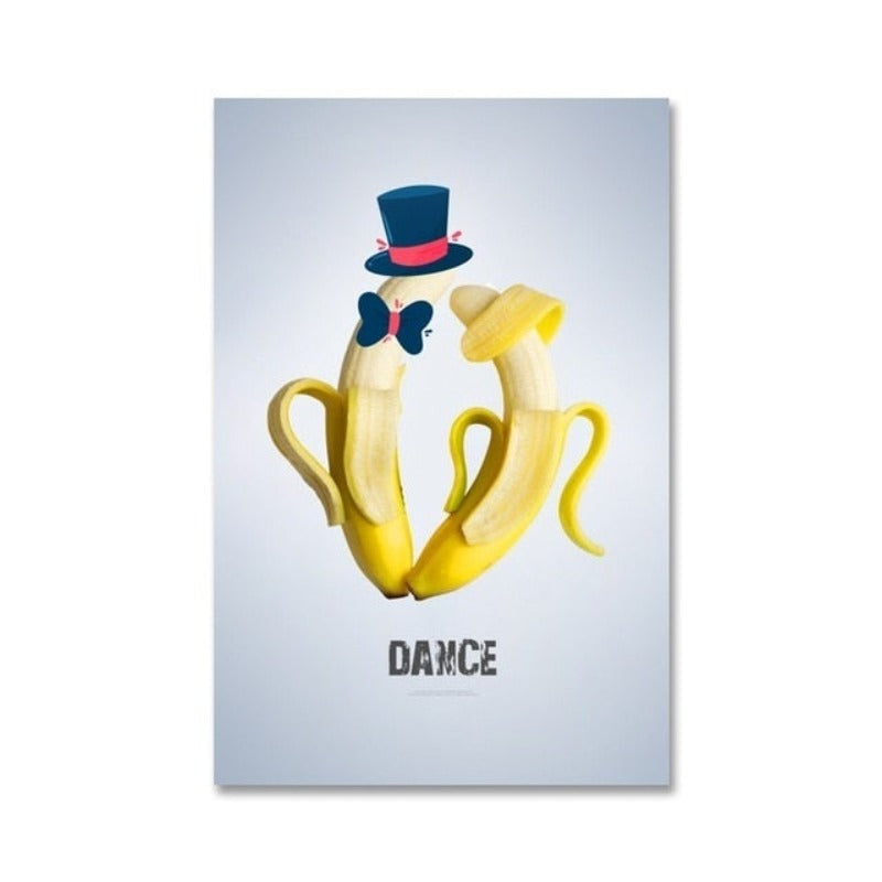 Dancing Cool Fruits - Canvas Wall Art Painting