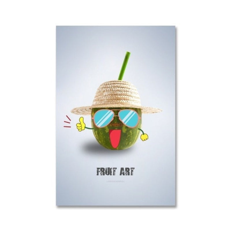 Dancing Cool Fruits - Canvas Wall Art Painting