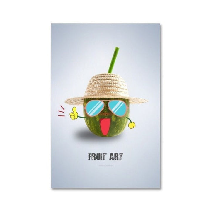 Dancing Cool Fruits - Canvas Wall Art Painting
