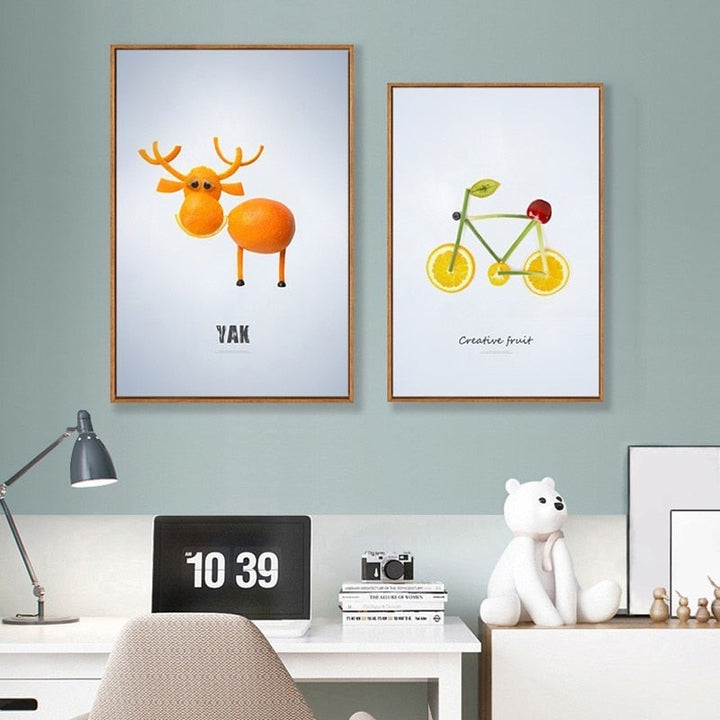 Dancing Cool Fruits - Canvas Wall Art Painting