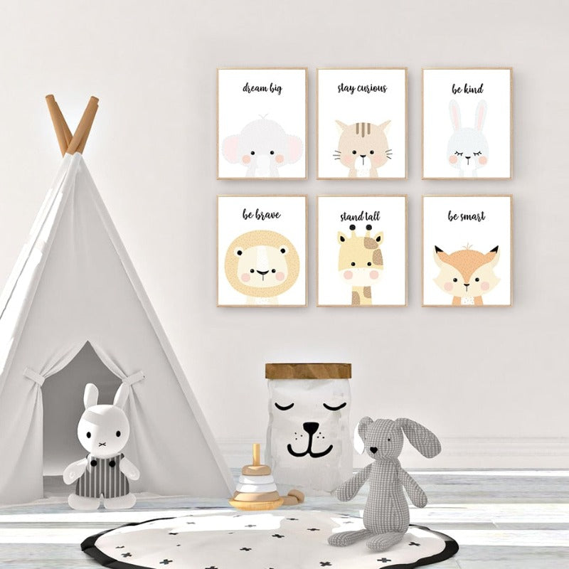Sweet Wondland Animals - Canvas Wall Art Painting