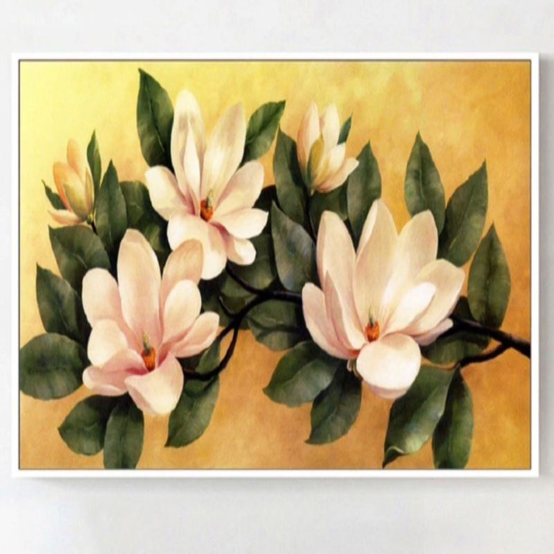 Vintage Magnolia Floral Poster - Canvas Wall Art Painting