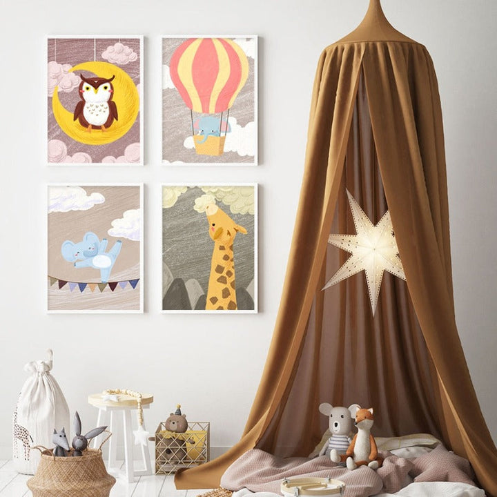 Cartoon Animals Nursery - Canvas Wall Art Painting