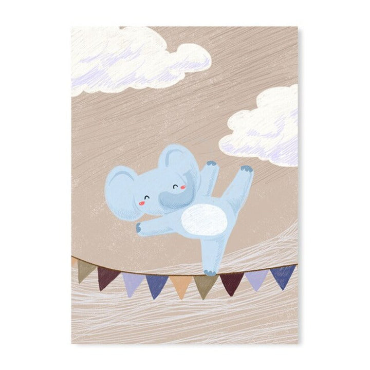 Cartoon Animals Nursery - Canvas Wall Art Painting
