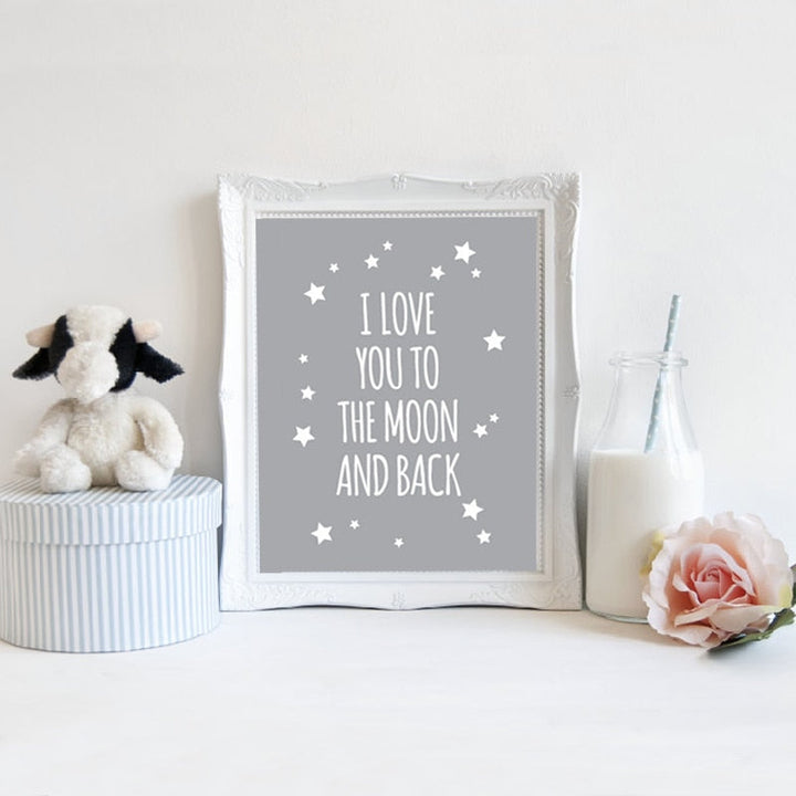 I Love You To The Moon and Back - Canvas Wall Art Painting