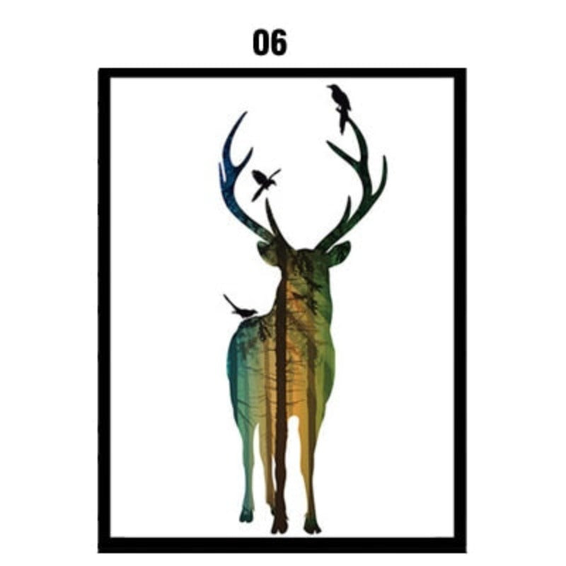 Deer Animals Forest - Canvas Wall Art Painting