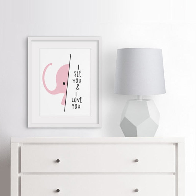 I See You I love you Sweet Quote Elephant