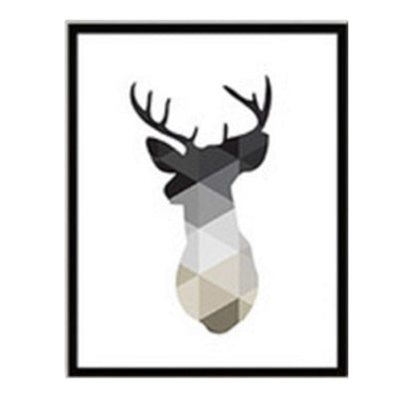 Minimalist Geometric Deer - Canvas Wall Art Painting